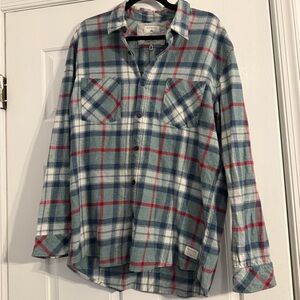 Quiksilver Men's Casual Plaid Shirt - Blue, Red, White